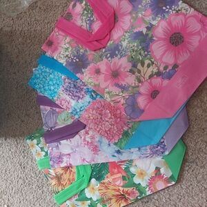 Floral Reusable Tote Bags Set